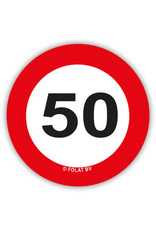 Verkeersbord tafelconfetti XL 50 jaar, 48 stuks
