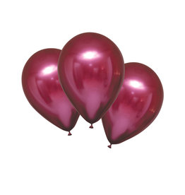 Latex ballonnen chroom pomegranate 6 stuks