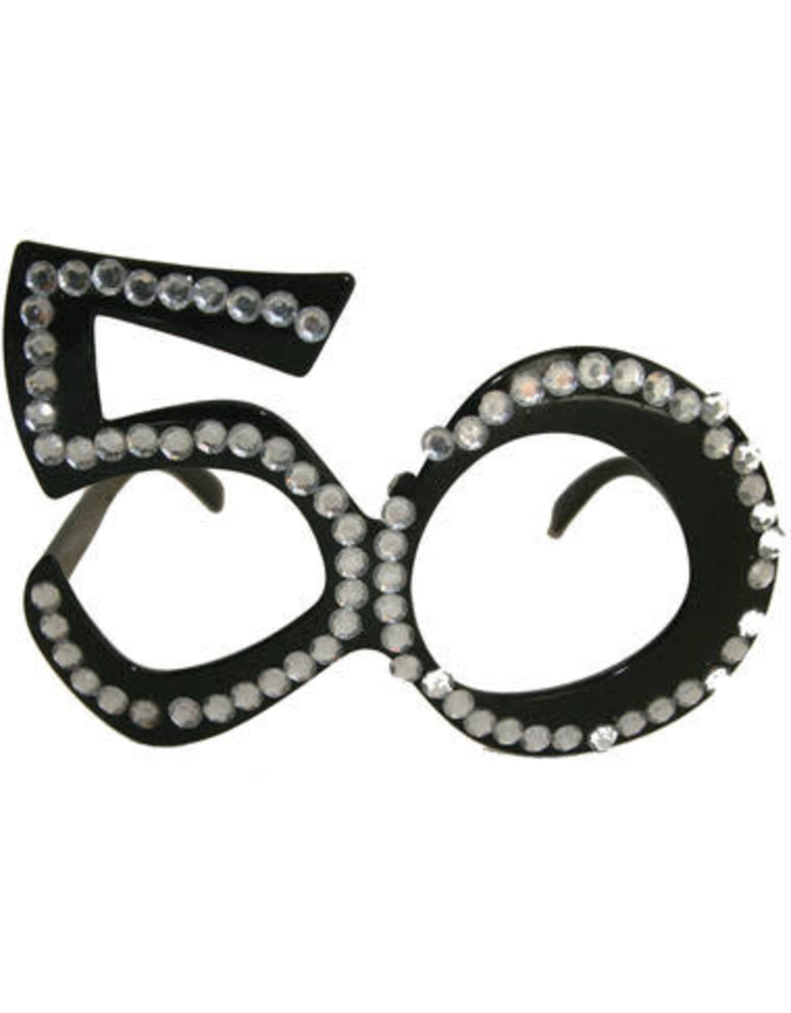 Zwart bril met diamantframe 50 jaar