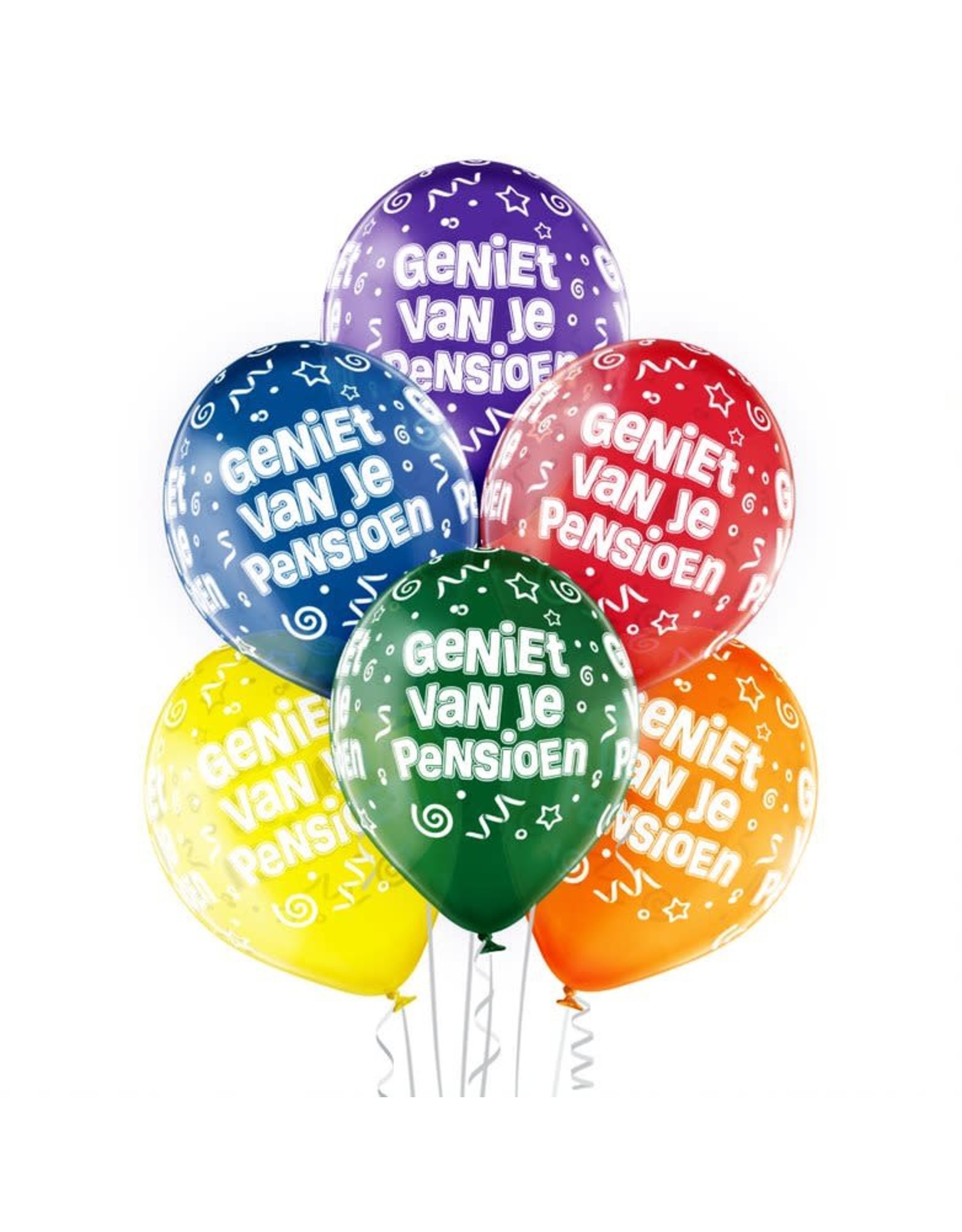 Belbal latex ballonnen geniet van je pensioen 6 stuks