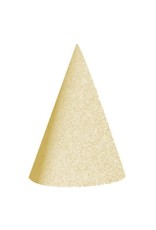 The party factory feesthoedjes goud glitter 6 stuks