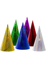 Feesthoedjes holograpic kleuren 6 stuks