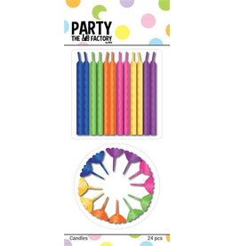 The party factory kaarsjes multicolour 24 stuks