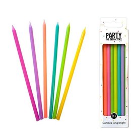 The party factory long bright candles 16 stuks