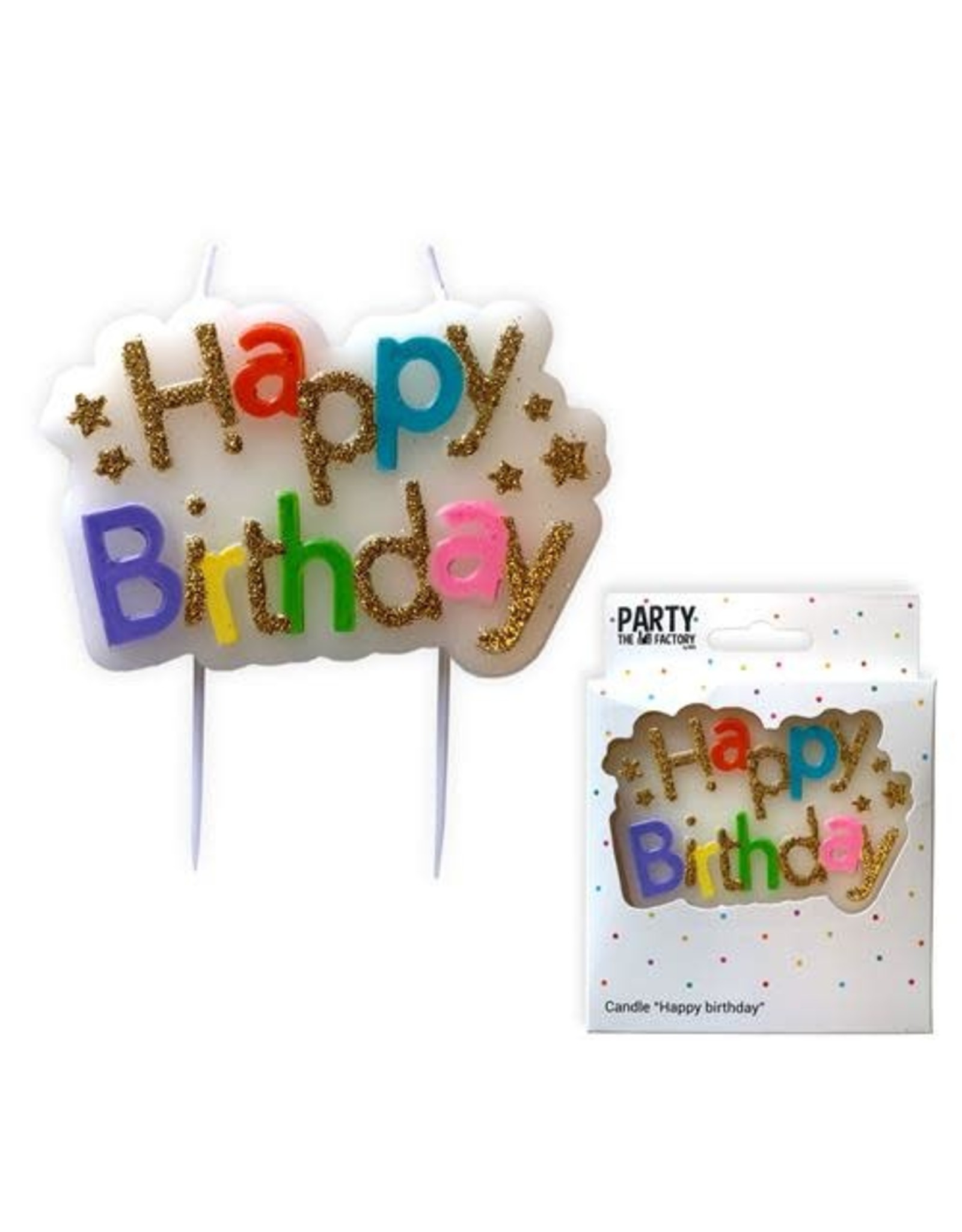 Kaars happy birthday 1 stuk