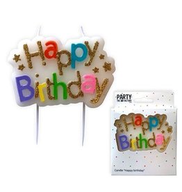 Kaars happy birthday 1 stuk