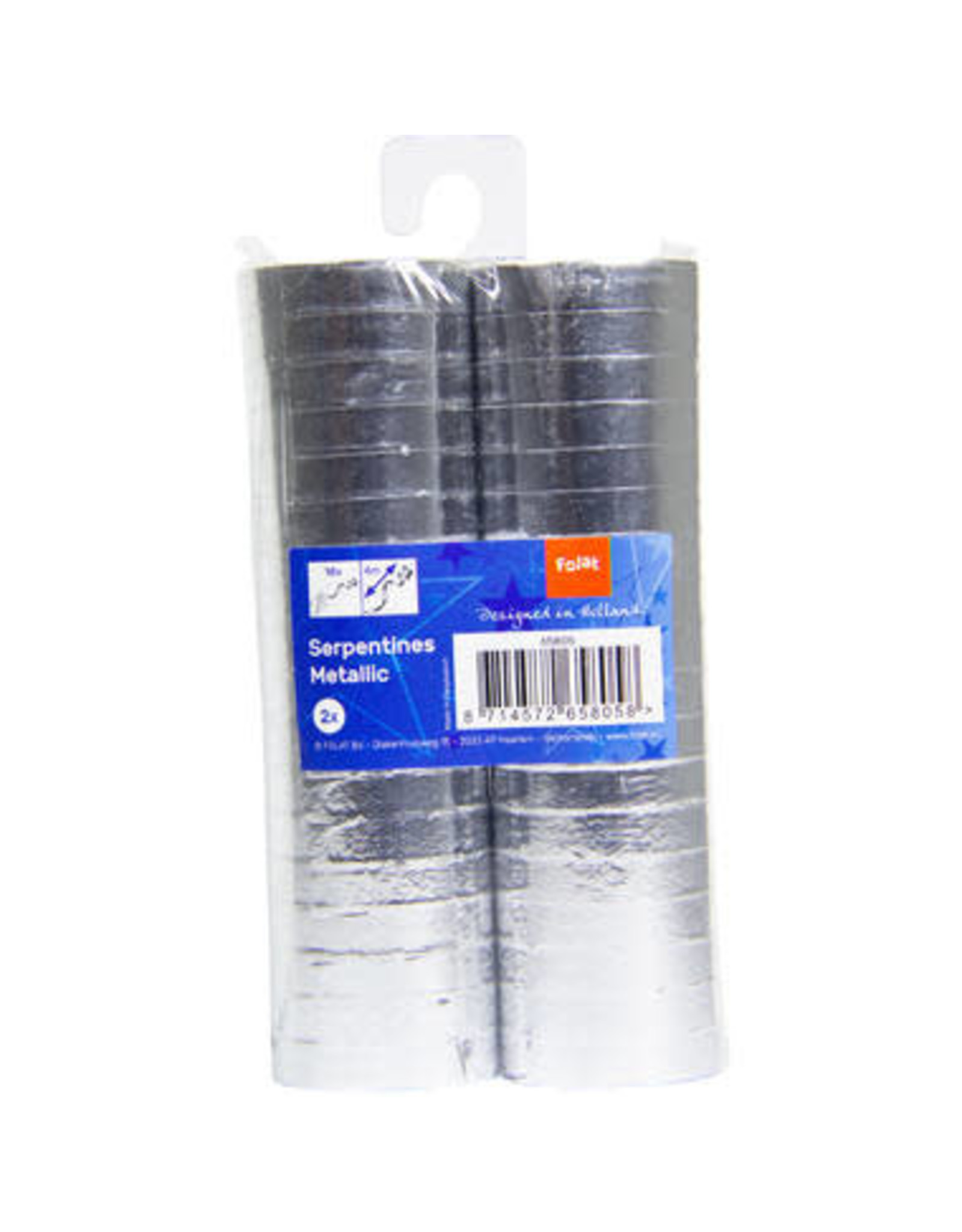 Serpentines zilver metallic 2x 18x 4 meter