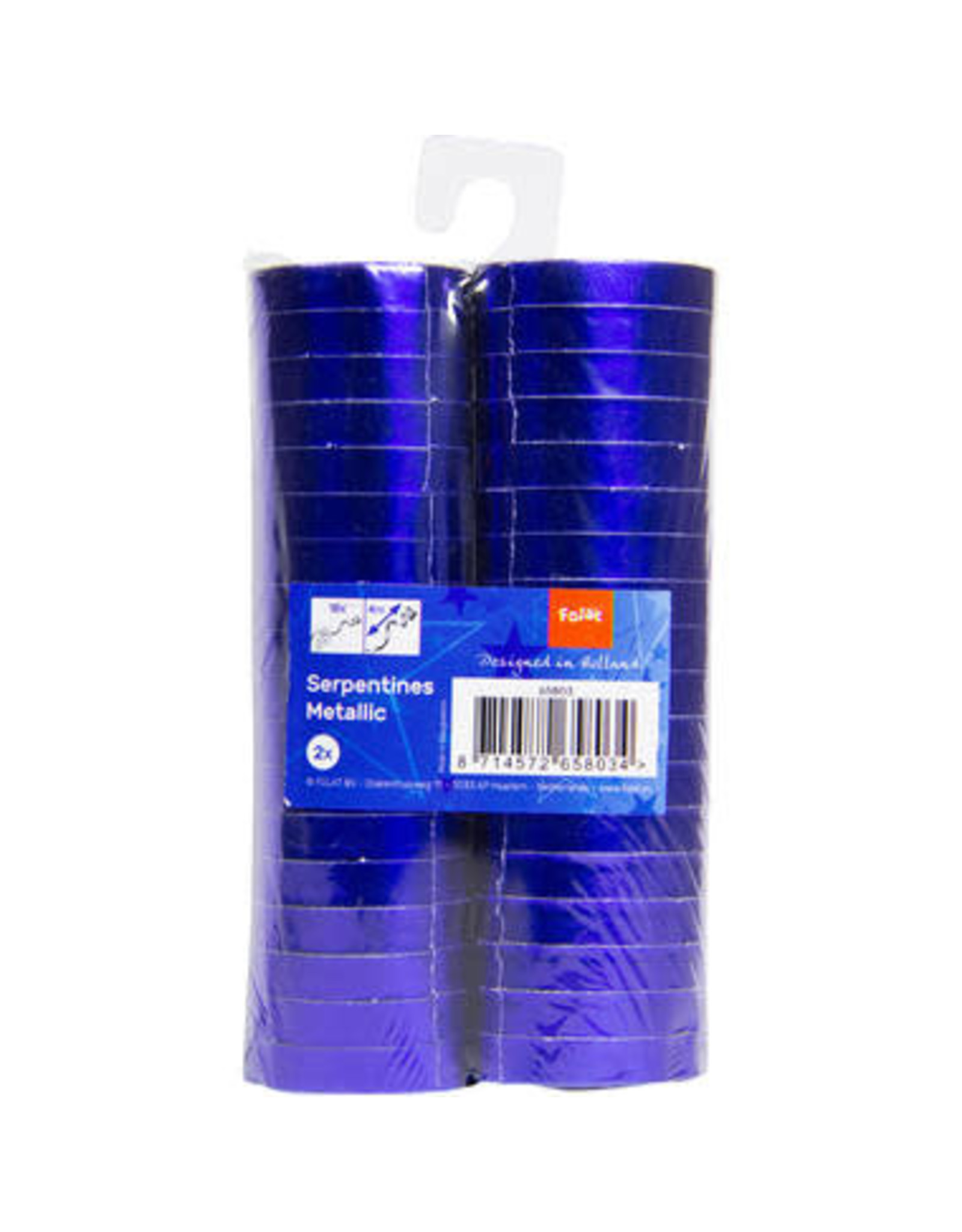 Folat serpentines blauw metallic 2x 18x 4 meter