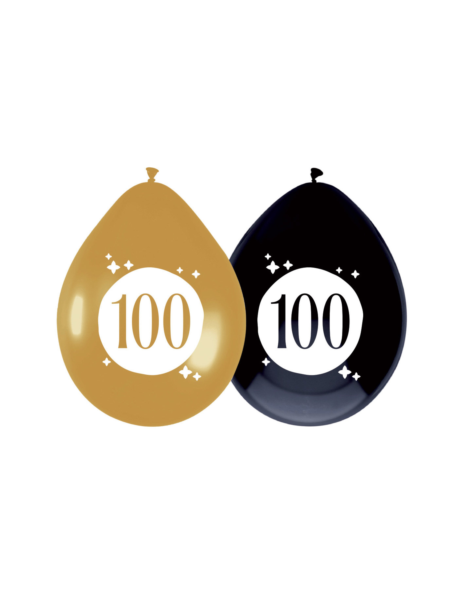 Latex ballonnen festive gold 100 jaar 6 stuks