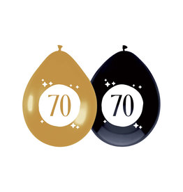 Latex ballonnen festive gold 70 jaar 6 stuks