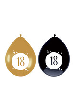 Latex ballonnen festive gold 18 jaar 6 stuks