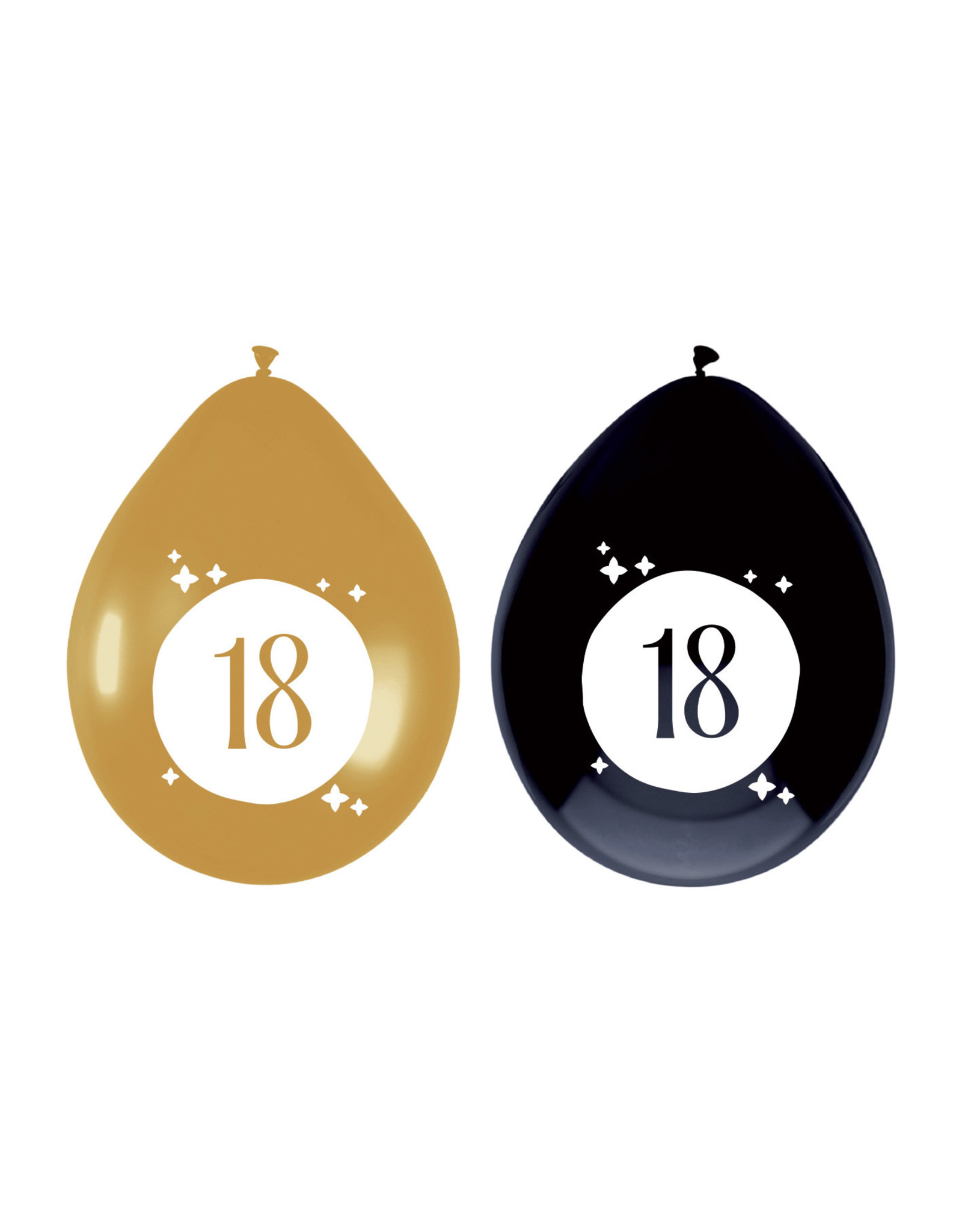 Latex ballonnen festive gold 18 jaar 6 stuks