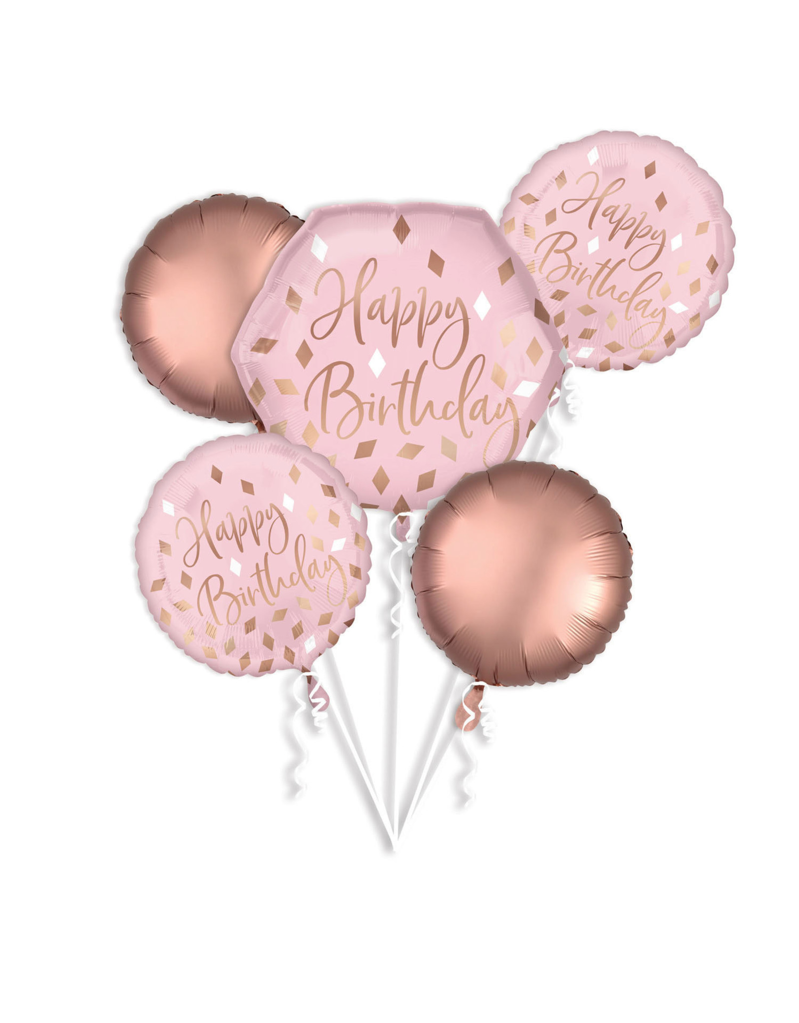 Folieballonpakket rose gold blush 5-delig