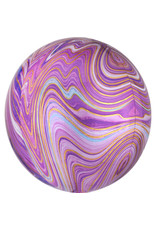 Folieballon orbz marble paars 38 x 40 cm