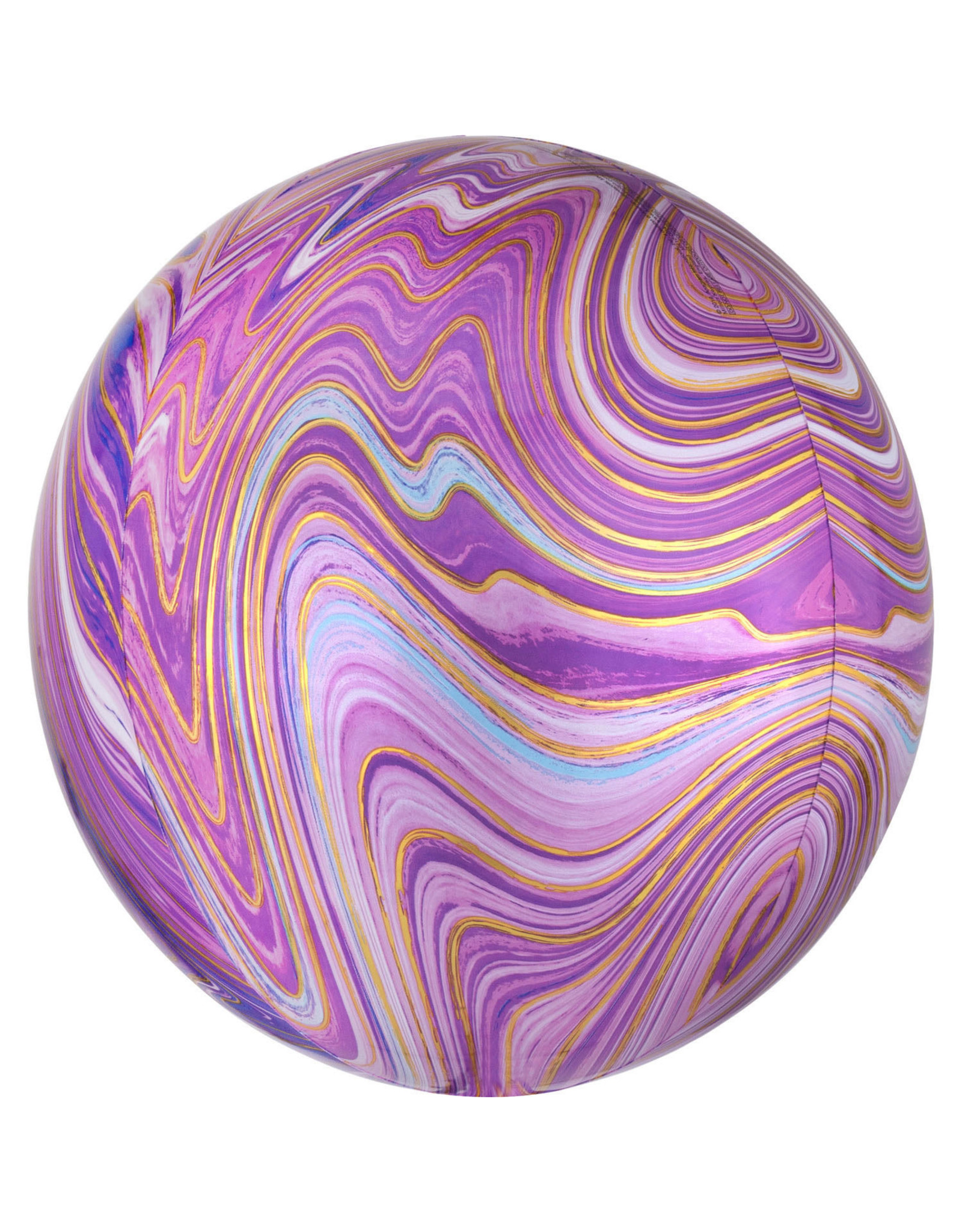 Folieballon orbz marble paars 38 x 40 cm