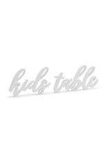 Kids table houten inscriptie wit