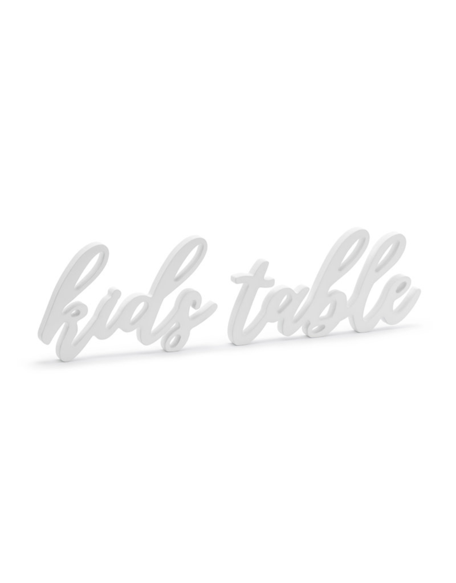 Kids table houten inscriptie wit