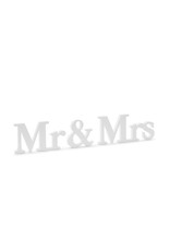 MR & MRS houten inscriptie wit