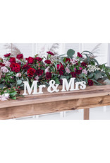 MR & MRS houten inscriptie wit