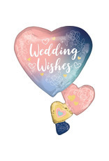 Amscan folieballon supershape wedding wishes 58 x 76 cm