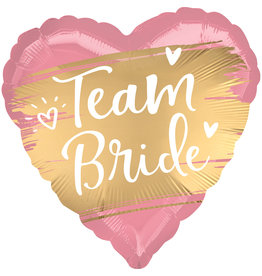 Folieballon hart team bride 43 cm