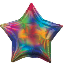Amscan folieballon ster holographic regenboog 48 cm