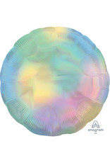 Folieballon rond pastel holographic regenboog 43 cm