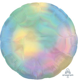 Amscan folieballon rond pastel holographic regenboog 43 cm