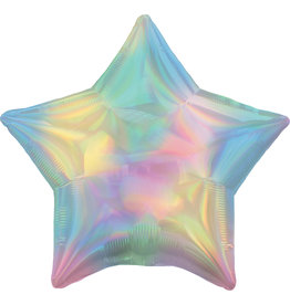 Amscan folieballon ster pastel holographic regenboog 48 cm