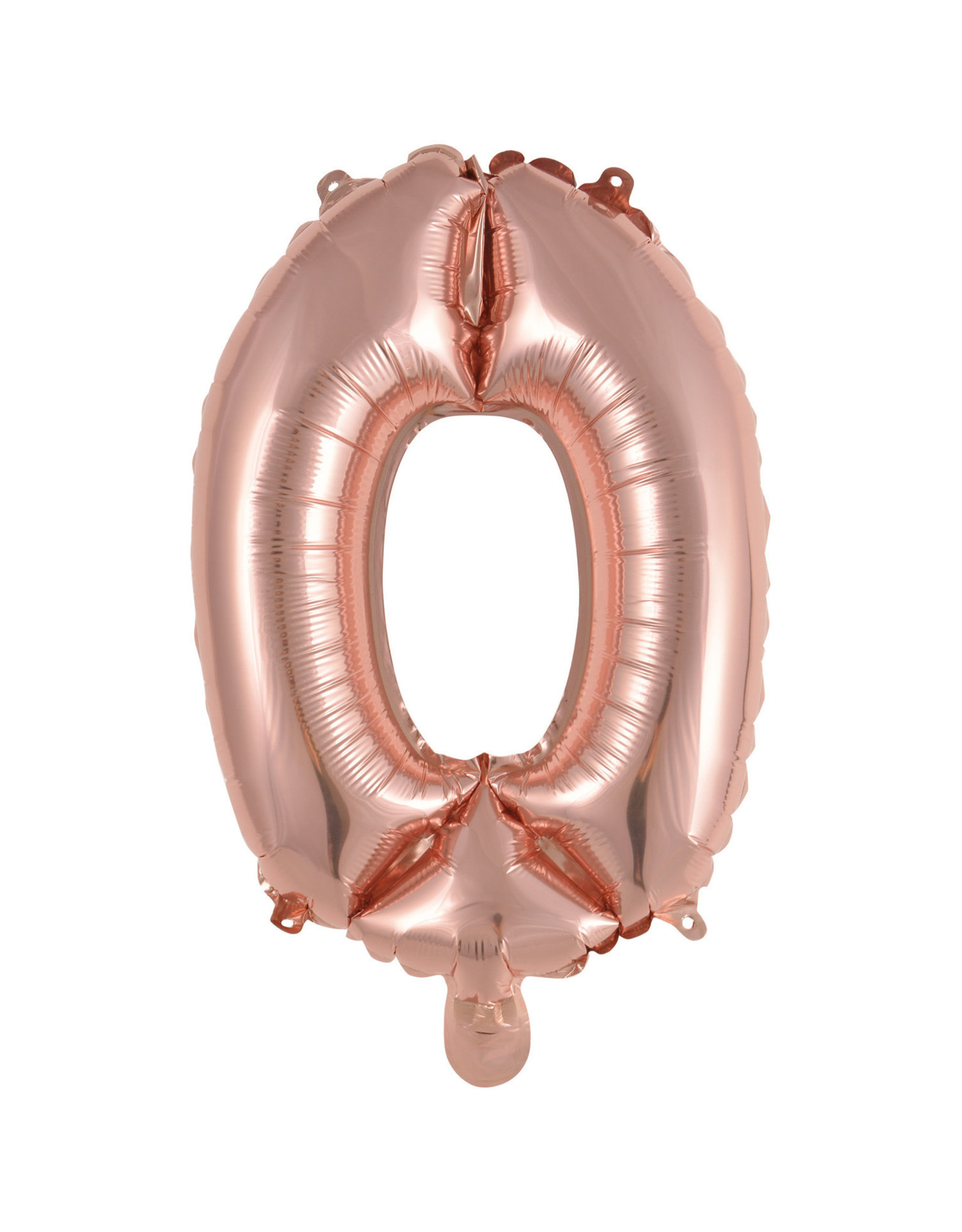 Folieballon rose goud cijfer 0 40 cm