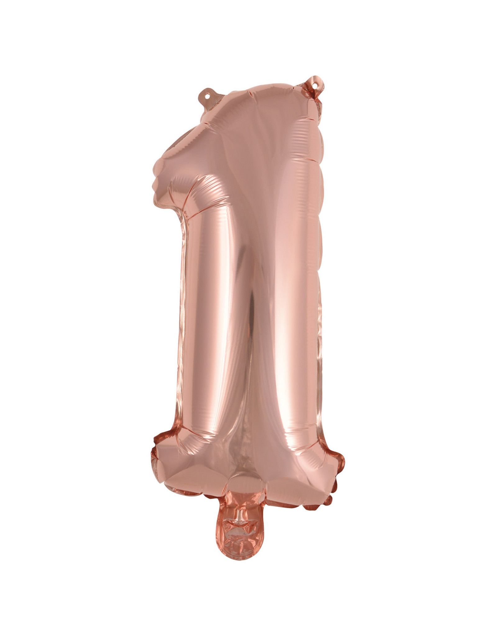 Folieballon rose goud cijfer 1 40 cm