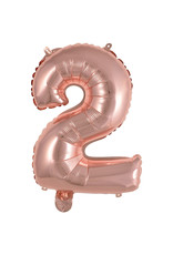 Folieballon rose goud cijfer 2 40 cm Folieballon rose goud cijfer 2 40 cm