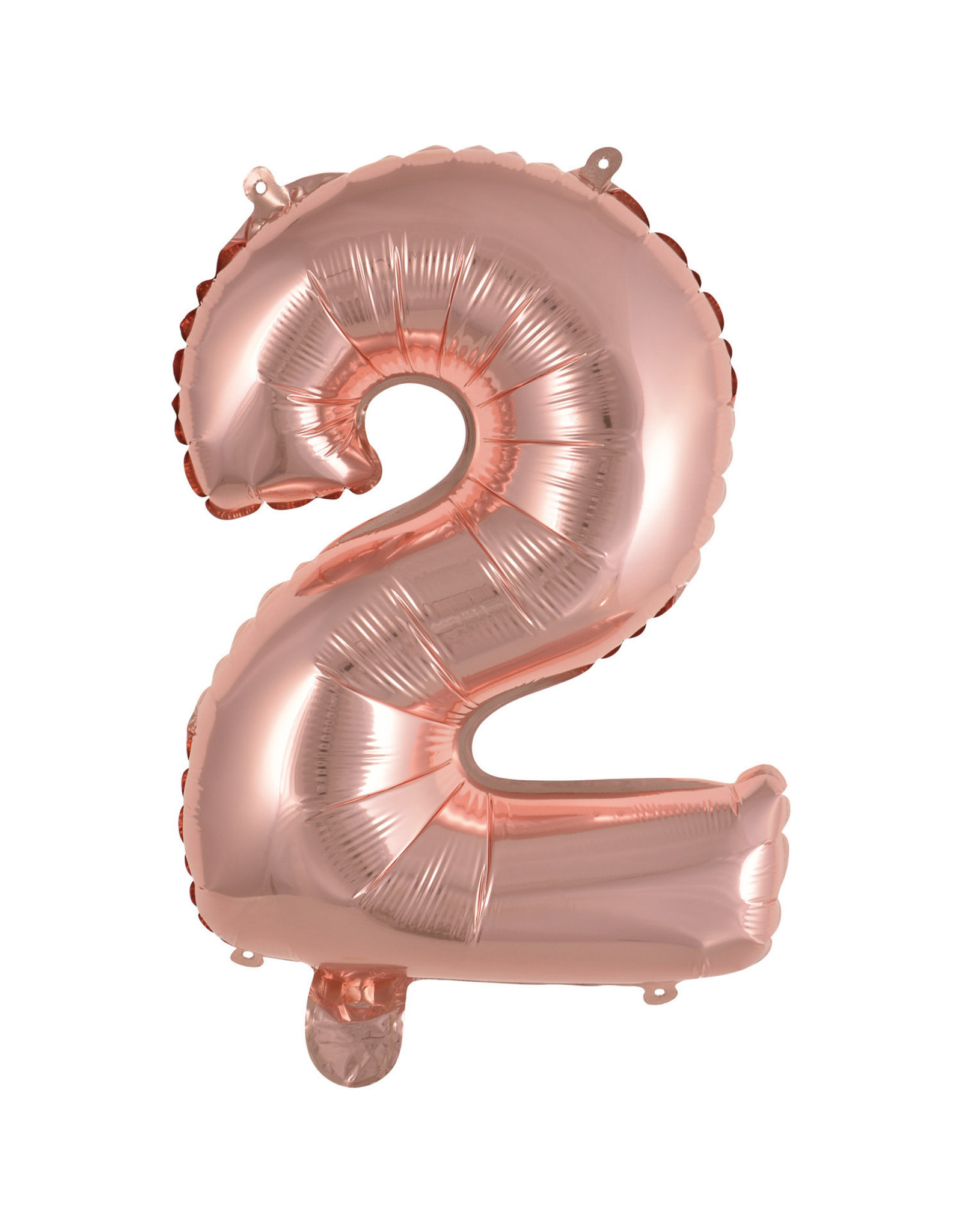 Folieballon rose goud cijfer 2 40 cm