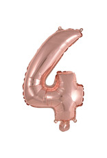 Folieballon rose goud cijfer 4 40 cm Folieballon rose goud cijfer 4 40 cm