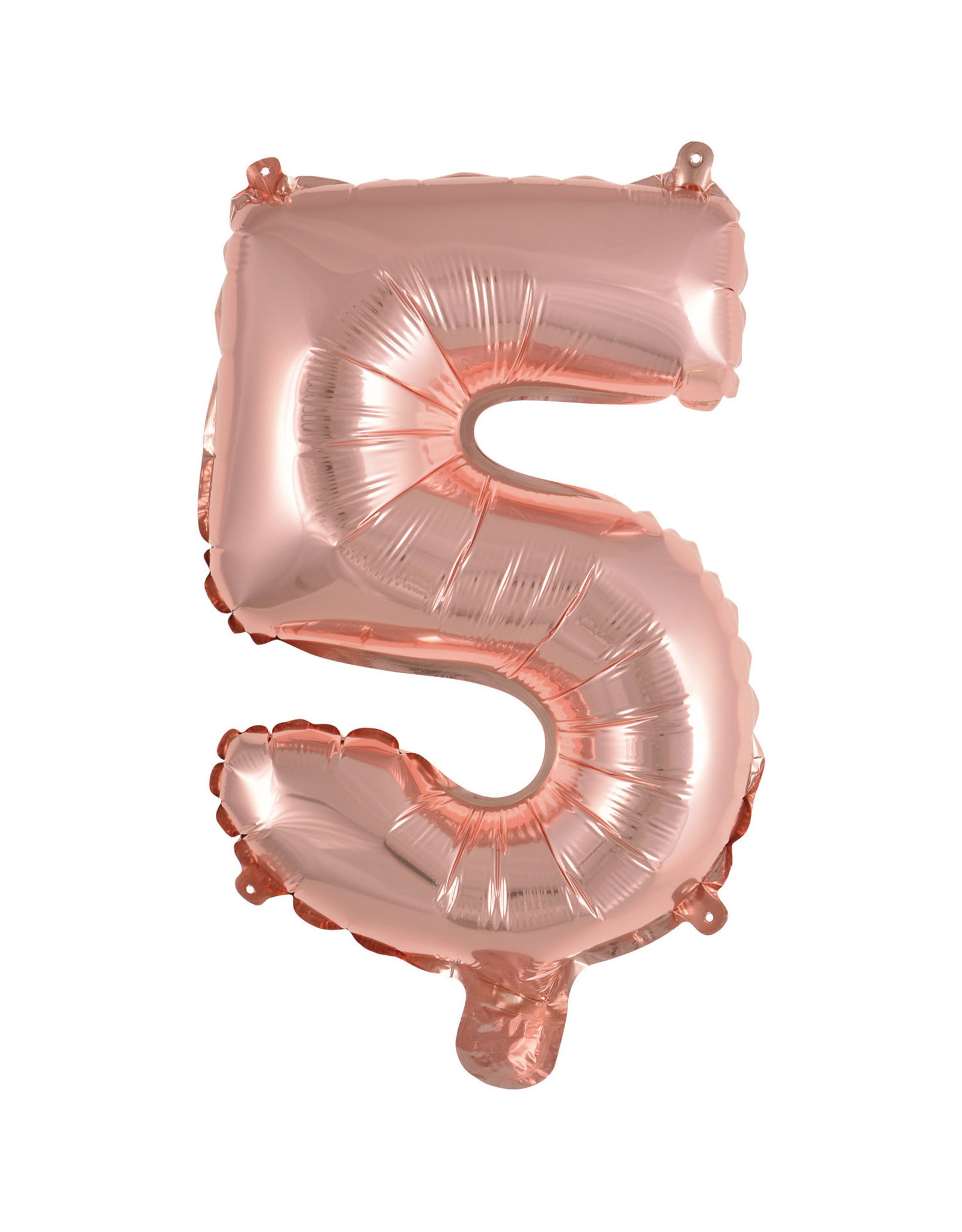 Folieballon rose goud cijfer 5 40 cm