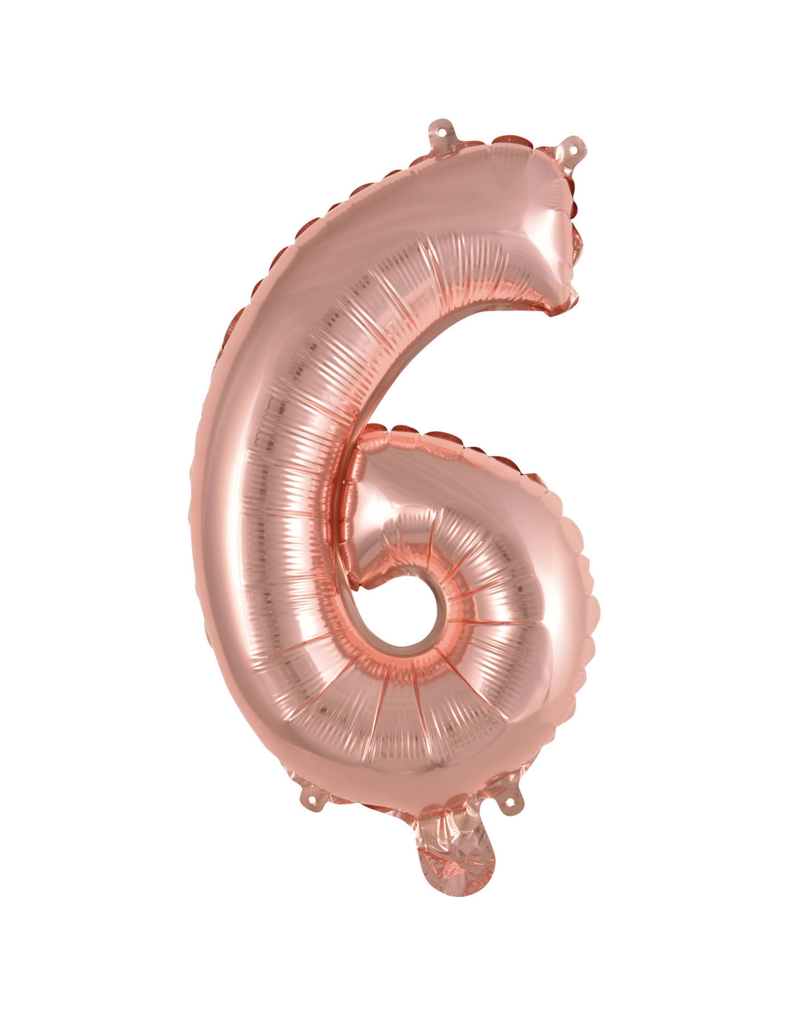 Folieballon rose goud cijfer 6 40 cm