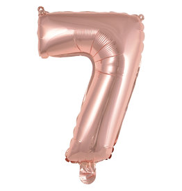 Folieballon rose goud cijfer 7 40 cm