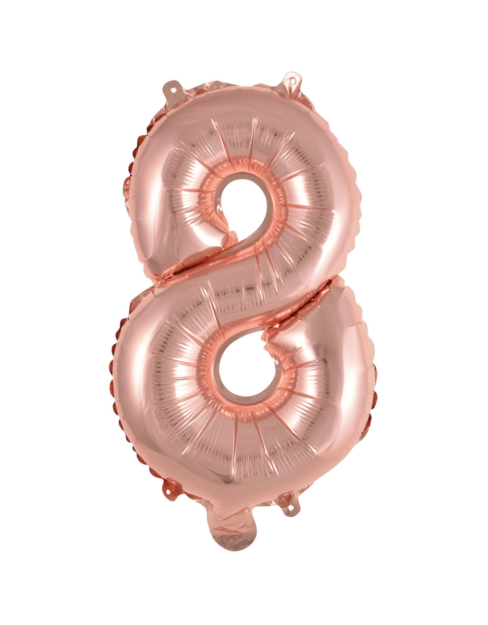 Folieballon rose goud cijfer 8 40 cm