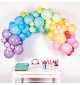 Ballonnenboogset DIY pastel regenboog 78 ballonnen