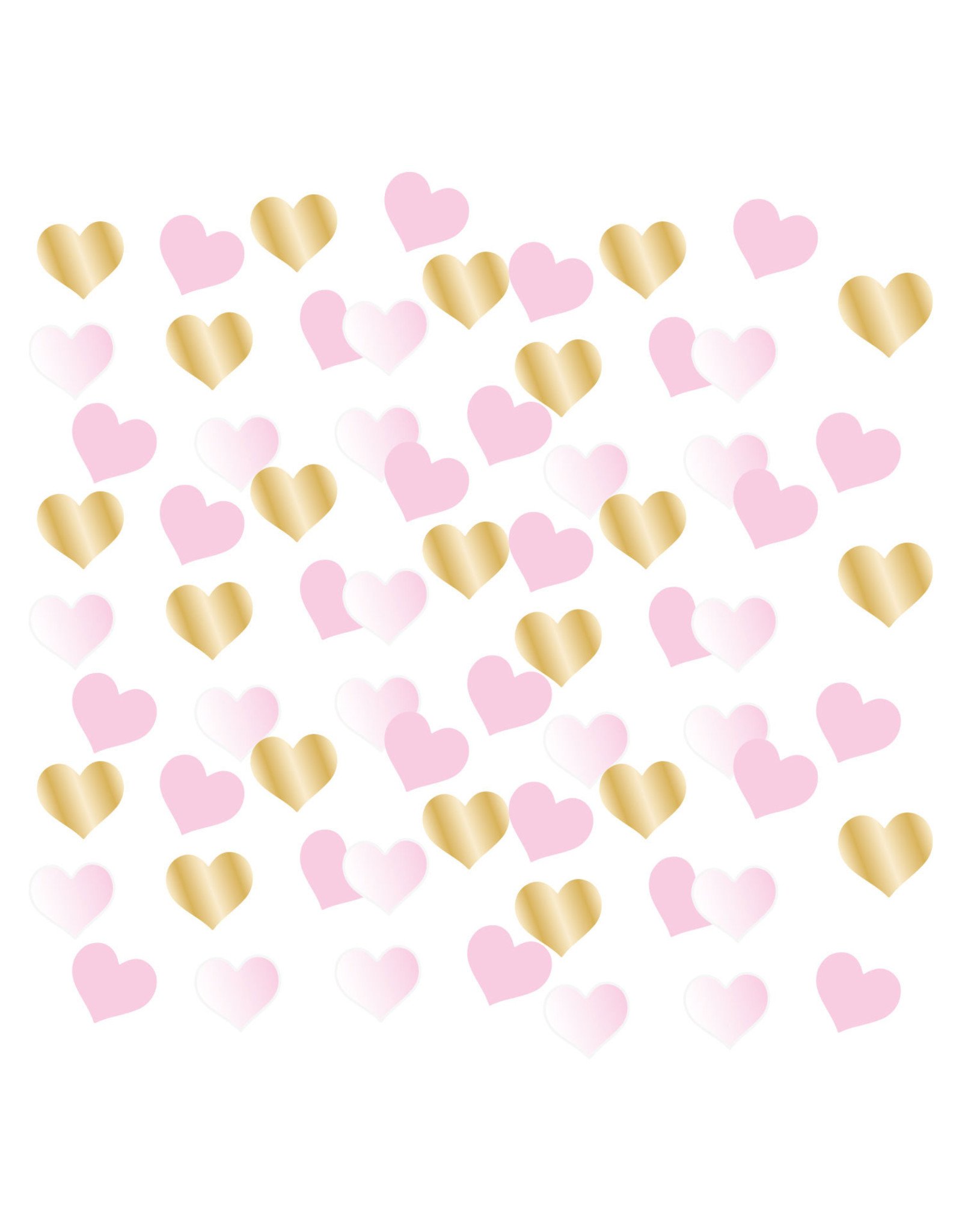 Amscan 1e verjaardag hart confetti baby roze/goud 14 gram