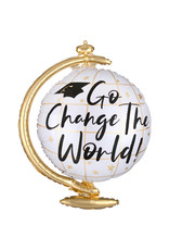 Folieballon supershape go change the world 58 x 58 cm