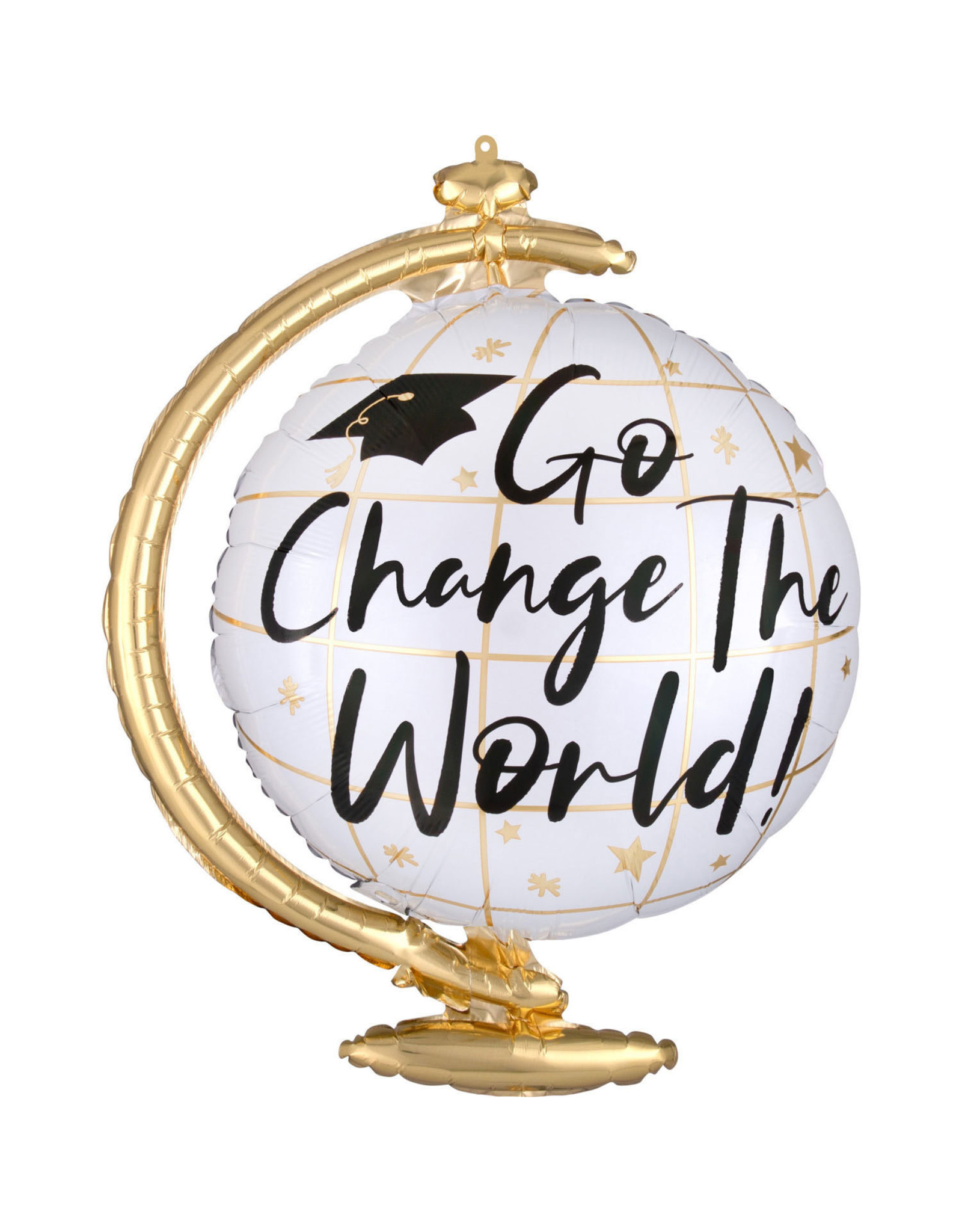 Folieballon supershape go change the world 58 x 58 cm