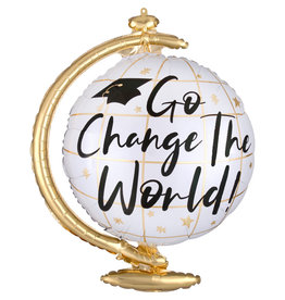 Folieballon supershape go change the world 58 x 58 cm