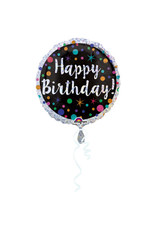 Folieballon polka dot birthday 45 cm