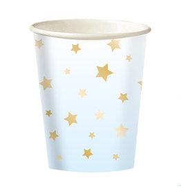 1e verjaardag bekers ster blauw/goud