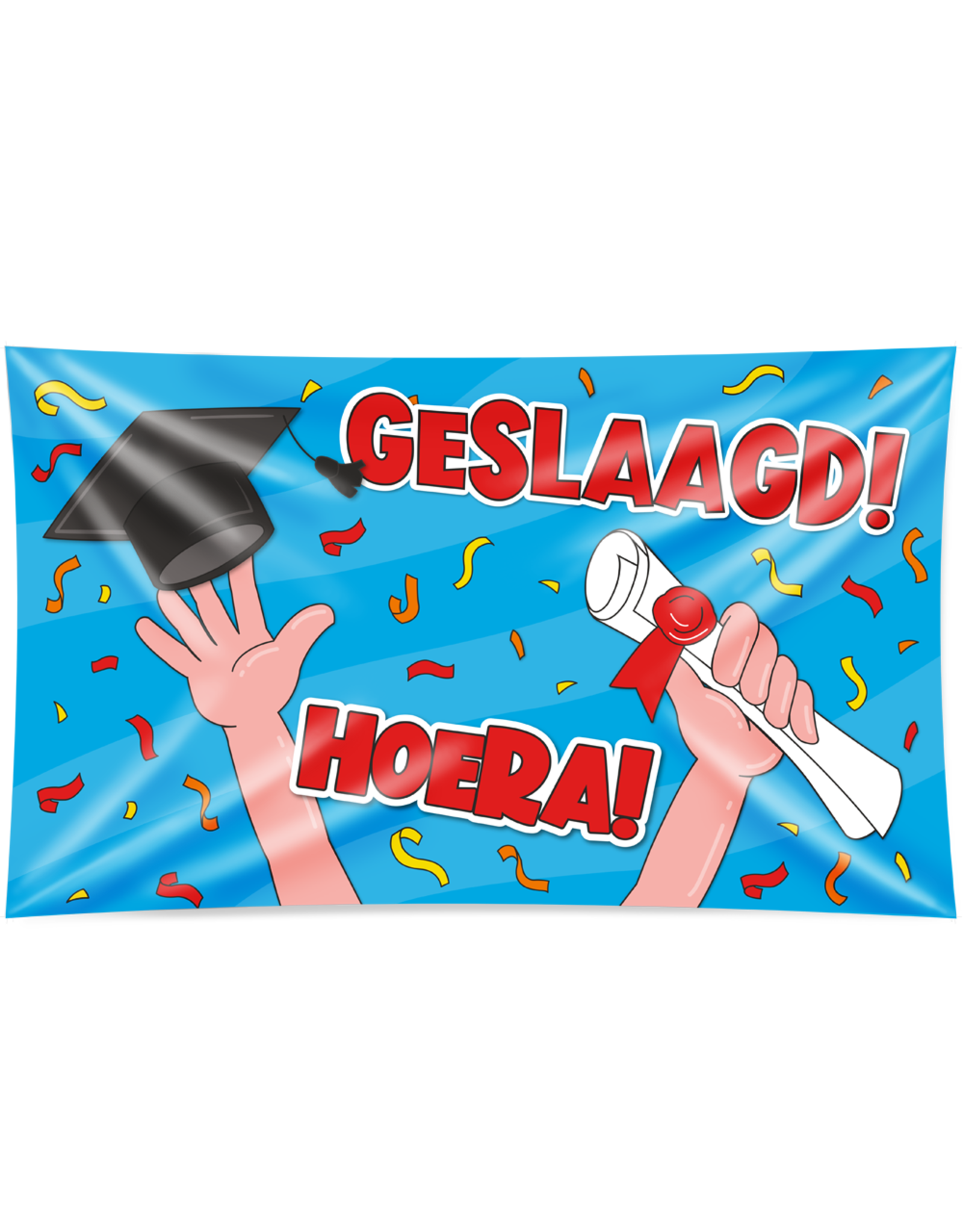 Gevevlag XXL geslaagd cartoon