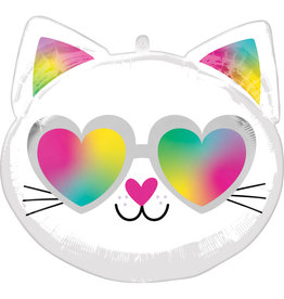 Amscan folieballon standard shape cool kitty 2-zijdig 43 cm x 43 cm