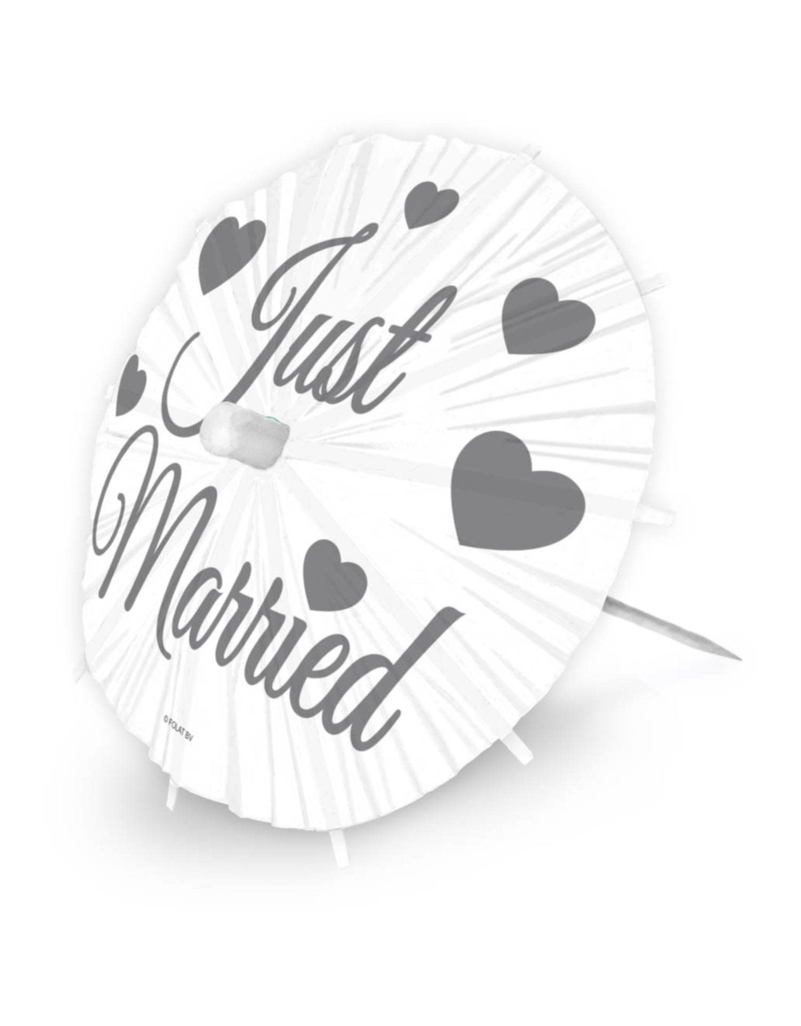 Prikkers Just Married parasol 8 stuks