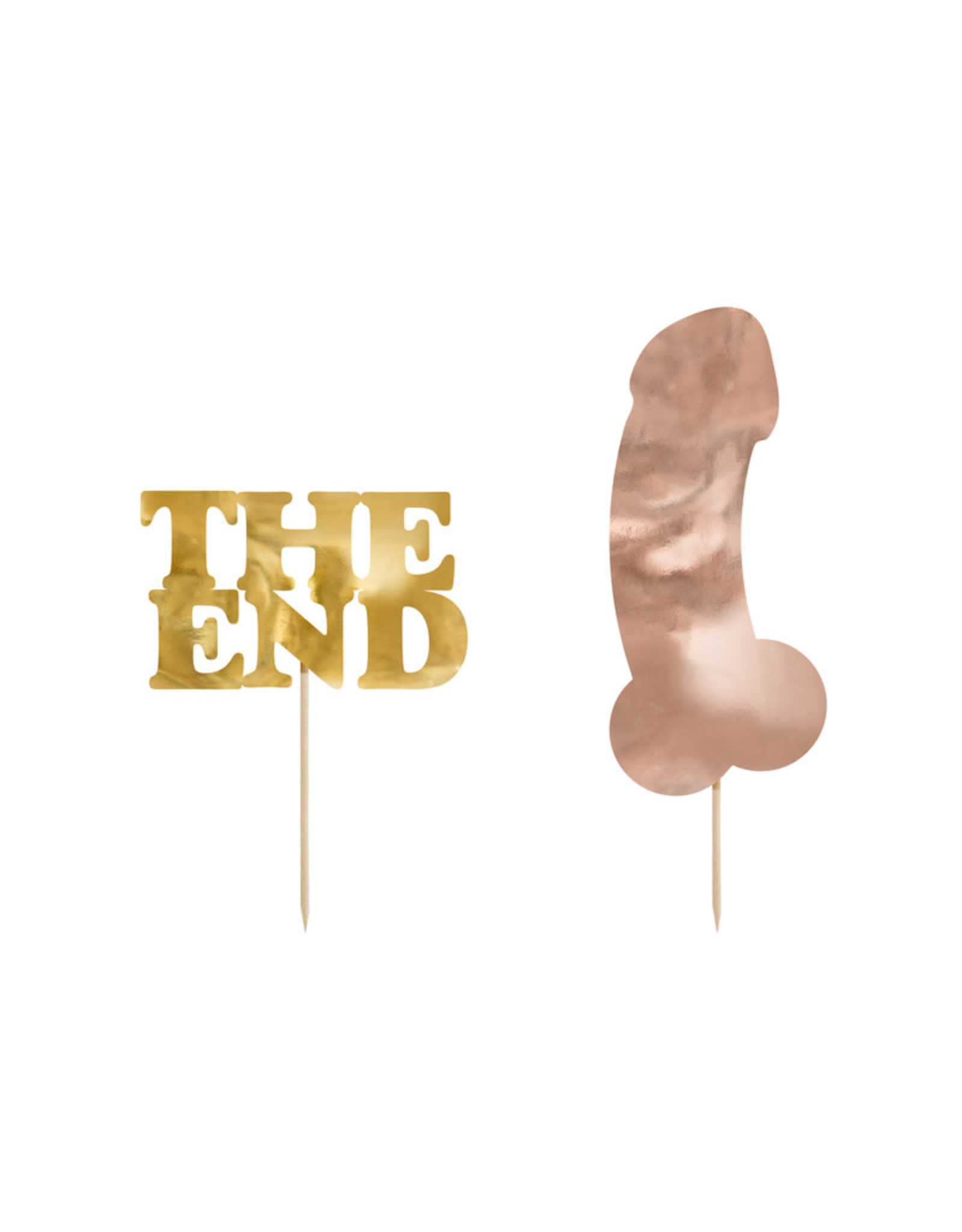 Partydeco cake topper same penis forever 2-delig