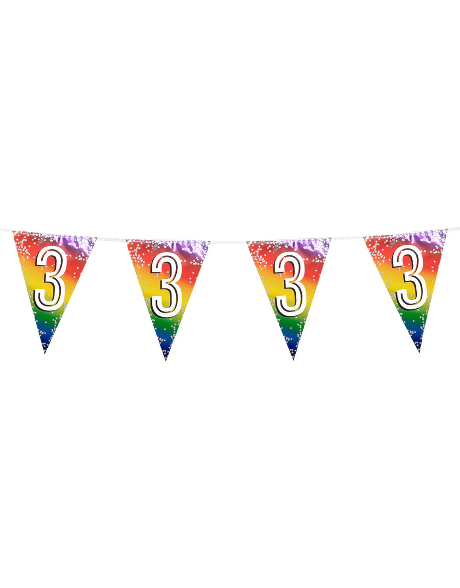 Vlaggenlijn metallic rainbow 3 jaar 6 meter